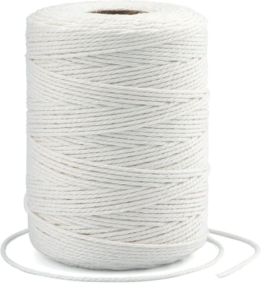 White String, 2MM 656 Feet White Cotton String, Cotton Bakers Twine for Meat, Roasting, Gift Wrapping, Gardening, Macrame, DIY Art & Crafts (200M/218Yard,12Ply)