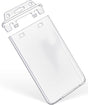2 Pack Permanent Locking ID Badge Holder for Less Frequently Used Cards Vertical Hard Plastic Case Clear Card Protector Pouch for Passes Access Cards Student IDs Proximity RFID Key Cards