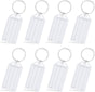 2 Inch Tough Plastic Key Tags White Item Identifiers with Blank Paper Labels Transparent Covers and Split Rings