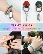 Wristlet Keychain Flexible Plastic Spring Spiral Coil Key Holder with Silver Key Ring Chain Holder Tag