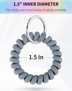 Wristlet Keychain Flexible Plastic Spring Spiral Coil Key Holder with Silver Key Ring Chain Holder Tag