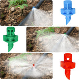 150Pcs Drip Irrigation Emitters, Micro Sprinkler Heads Misting Sprinkler Refraction Micro Sprayer Nozzles for Plants Lawn Water System (90/180/360 Degrees) - Front View