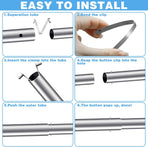 3Pcs Pool Brush Clip V-Shaped Clip, Pool Pole Clips Pool Hooks for Poles, Stainless Steel Clips Double Pin Spring Button Clip for Brushes Skimmers Pool Net Swimming Pool Spa Brush