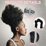 3Pcs Silk Scrunchies: Adjustable Slip Black Satin Hair Ties for Thick, Curly, Natural Hair and Long Afro Ponytail Styles