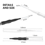 20 Pcs Micro Eyebrow Brush With Cap,Eyebrow Spoolie Brush Micro Eyebrow Lamination Brush 2 Size Multifunctional Micro Spooly Lash Mascara Brush Comb for Eyelash Lift Extensions Brow Clean(White,Black)