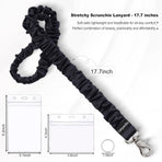 Stretchy Scrunchie Lanyard for ID Badges Keys, Cute Teacher Lanyard for Women with 2 Card Holders 19.6 Inch