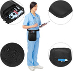 Medical Organizer Belt, Nurse Storage Bag Waist Bag Pouch for Medical Scissors Care Kit Tool, (Black, 10x7')
