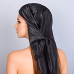 35 Inch Silky Head Scarf 2 Pcs Large Square Neck Scarf Sleeping Hair Wrapping Satin Bandana for Women
