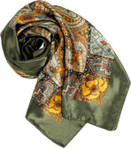 35 Inch Silky Head Scarf 2 Pcs Large Square Neck Scarf Sleeping Hair Wrapping Satin Bandana for Women