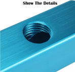 1/4" 2 Way 5 Port Aluminum Air Hose Inline Manifold Block Splitter, Pneumatic Air Compressor Manifold Fitting