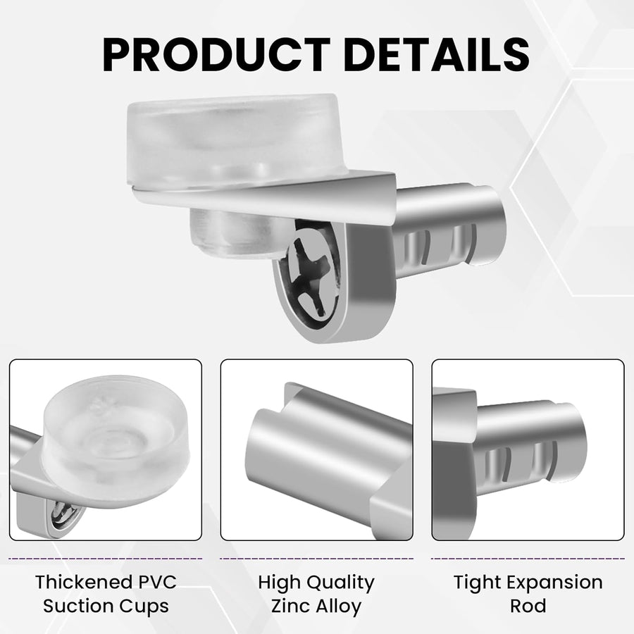 5mm Shelf Support Peg with Suction Cup, Heavy Duty Shelves Support Holders, 20pcs 1/5 Inch Shelf Pins Metal Adjustable Shelf Pegs for Kitchen Bookshelf Wardrobe Shelves Cupboard