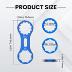 2Pcs Bicycle Fork Cap Wrench, Aluminium Alloy Bike Front Fork Repair Tool, Suspension Forks Cap Spaner Suitable for XCR/XCM/XCT/RST, Blue