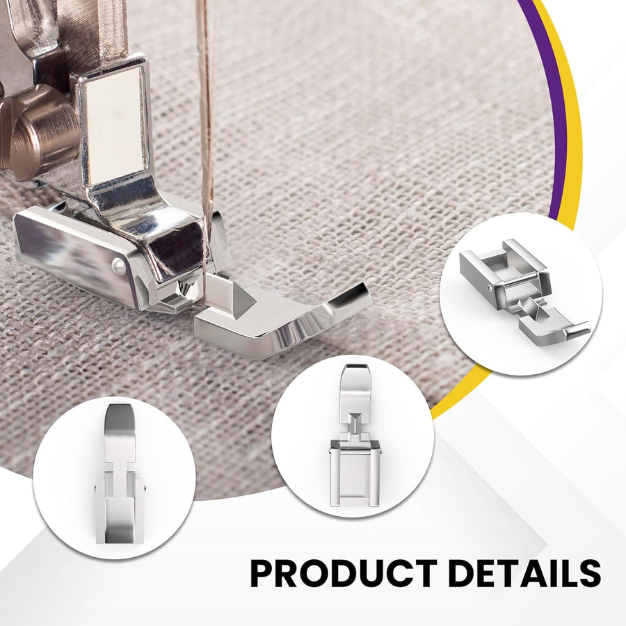2Pcs Zipper Sewing Machine Presser Foot, Zinc Alloy Sewing Machine Foot for Most Low Shank Snap on Sewing Machines, Silver