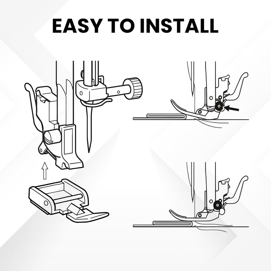 2Pcs Zipper Sewing Machine Presser Foot, Zinc Alloy Sewing Machine Foot for Most Low Shank Snap on Sewing Machines, Silver