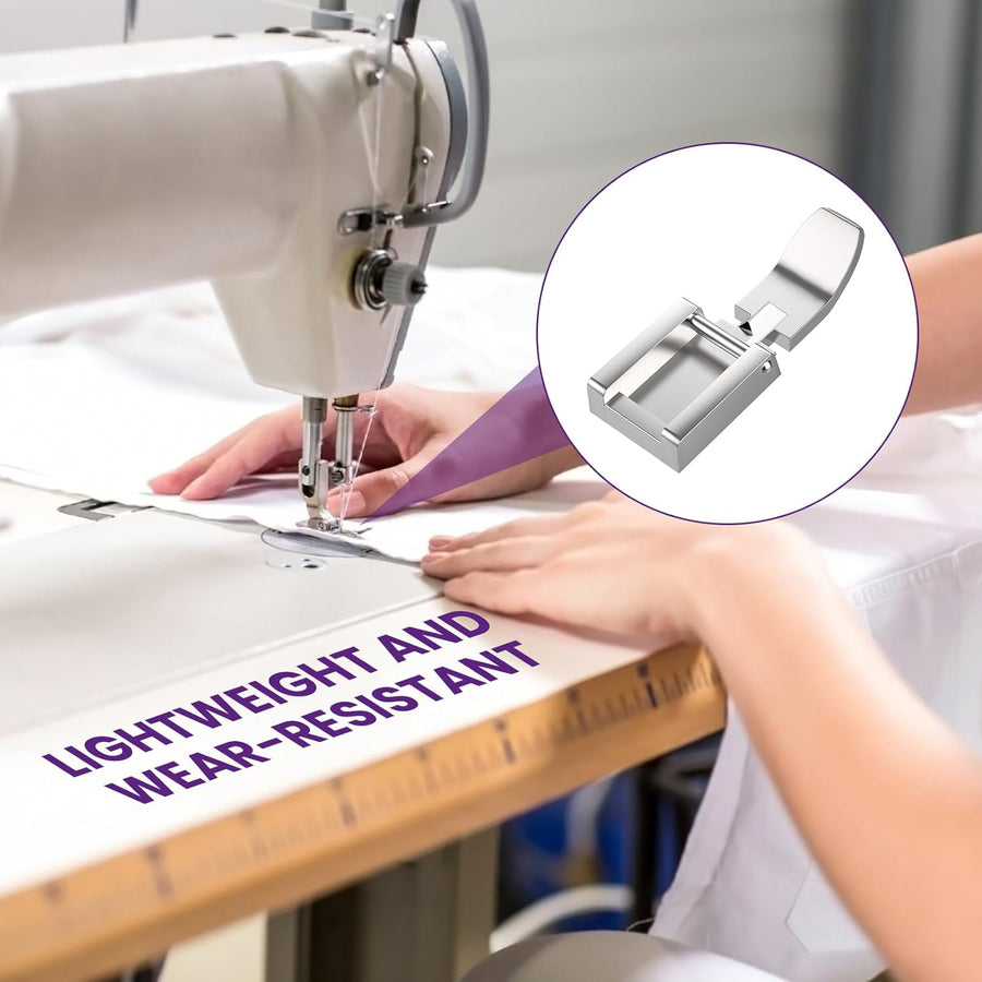 2Pcs Zipper Sewing Machine Presser Foot, Zinc Alloy Sewing Machine Foot for Most Low Shank Snap on Sewing Machines, Silver