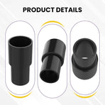 2 Pcs Vacuum Hose Adapter for Connecting 1-3/8" OD to 1-1/4" ID Between Vacuum Cleaner and Dust Collection Accessories, Plastic Cleaner Hose Connector Reducer (Black)