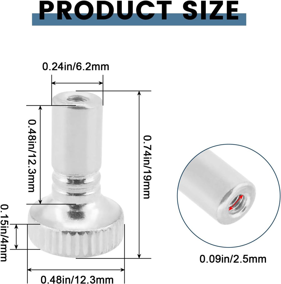 8 Pcs Lamp Switch Knob, Metal Turn On/Off Light Switch Knobs Replacement, Standard Size Twist Switch Knobs (Nickel Color)