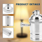 8 Pcs Lamp Switch Knob, Metal Turn On/Off Light Switch Knobs Replacement, Standard Size Twist Switch Knobs (Nickel Color)