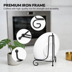 (4 pack)Iron Display Stand, Black Iron Easel Plate Display Photo Holder Stand, Displays Picture Frames, Decorative Plates, Tablets and Art 4 Inch