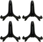 Black 4" Wood-Like Plastic Easels Plate Display Stands Picture Frame Stand Holder-Set of 4
