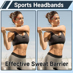 4 Pack Sports Headbands for Women Elastic Non-Slip Absorb Sweat 4 Colors