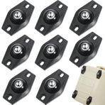 8 Pcs Self Adhesive Caster Wheels Mini Swivel 360 Degree Rotation Sticky Pulley Wheels for Projects with Ball Bearings Roller Casters for Furniture Storage Box Trash