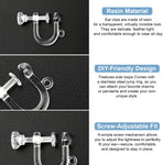 40pcs Screw Back Earring Converter with Jump Rings – Convert Dangle Earrings for Non-Pierced Ears, Such as Those with Fishhook or Kidney Hook Findings, Painless & Hypoallergenic Resin U‑Type Earrings