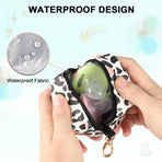 Baby Pacifier Case with Clip, Baby Pacifier Holder Pouch Box for Diaper Bag, Holds 2 Pacifiers for Travel Outdoor Activities, Small Baby Utensils,Black Leopard