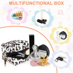 Baby Pacifier Case with Clip, Baby Pacifier Holder Pouch Box for Diaper Bag, Holds 2 Pacifiers for Travel Outdoor Activities, Small Baby Utensils,Black Leopard