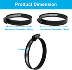 4Pcs 3 Inch Stainless Steel Adjustable 52-76mm Size Range Worm Gear Hose Clamp, Fuel Line Hose Pipe Clamp for Plumbing, Automotive and Mechanical Application