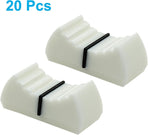 20pcs Fader Knobs, Fader Caps Mixer Slider Fader Knobs Universal Fader Knobs Replacement Fader Cap Slider Straight Slide Potentiometer Knobs, White