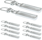 10 PCS Silver Luggage Zipper Pull Replacement, Detachable Metal Zipper Pull Tab Repair Kit for Clothing Jacket Coat Jeans Luggage Suitcase Purse Handbag