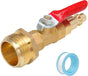 Winterize Blowout Adapter with 1/4" Quick Connect Plug and 3/4" Garden Water Hose Threading Brass Winterize Quick Adapter with Ball Valve for RV Boat Camper Trailer Sprinkler Irrigation