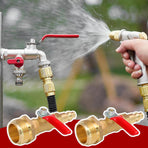 Winterize Blowout Adapter with 1/4" Quick Connect Plug and 3/4" Garden Water Hose Threading Brass Winterize Quick Adapter with Ball Valve for RV Boat Camper Trailer Sprinkler Irrigation