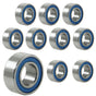 10 Pack MR105-2RS Ball Bearings, Bearing Steel and Double Rubber Sealed Miniature Deep Groove Ball Bearings, ID 4mm OD 9mm