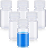 6 Pcs 2 oz 60ml Polypropylene Reagent Bottle Plastic Sample Bottles with Screw Caps Transparent PP Sample Containers with Lid for Liquids, Laboratory, Storage at Home (Clear)