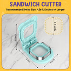 Uncrustable Sandwich Cutter Maker – Sandwich Sealer and Cutter for Lunchbox and Breakfast, Square Shape, Light Blue