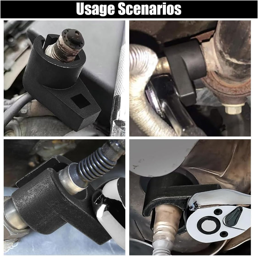 Car Offset Oxygen Sensor Socket, 3/8-Inch Drive, 7/8-Inch (22mm), Side Wire Gate Accesses Sensor for Protect Wire from Damage, Universal Car Accessories for Most Cars (3/8)