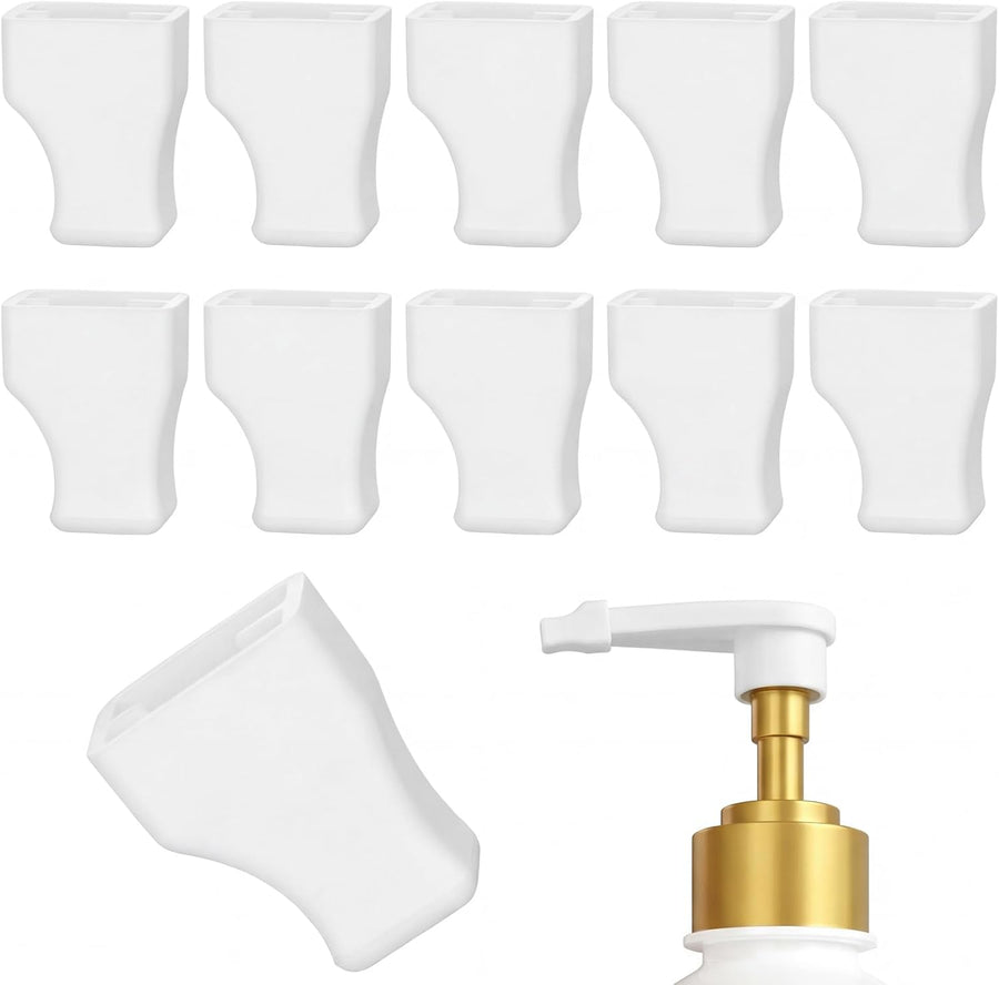 10 Pcs Coffee Syrup Pump Tip Covers, White Rubber Pourer Cap Fits for Syrup Pump, Pour Dispenser, Oil Liquor Bottle, Keep Sugar Condiments Olive Clean Preserved