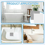 Drain Cover, 6 PCS Silicone Shower Drain Cover Square Bathtub Stopper Multifunctional Floor Drain Covers Anti-Blocking Sink Covers for Laundr Kitchen Bathroom (Grey, White, 5.9 x 5.9 Inch)