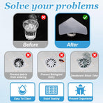 Drain Cover, 6 PCS Silicone Shower Drain Cover Square Bathtub Stopper Multifunctional Floor Drain Covers Anti-Blocking Sink Covers for Laundr Kitchen Bathroom (Grey, White, 5.9 x 5.9 Inch)