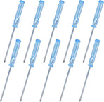 10 Pcs Mini Phillips Screwdriver, 2.5 mm Cross Head Precision Screwdriver Set with Non-Slip Blue Clear Handle 4.9" Total Length Small Screwdrivers for Watch Laptop Eyeglass Small Appliances Repair