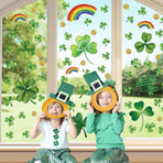 St Patricks Day Decorations,St Patricks Day Window Clings 122 PCS Reusable Spring Window Clings for St Patrick's Day Decor Shamrock Stickers Party Supplies for Kids School Home Office.