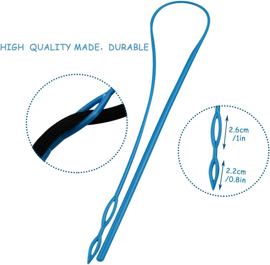 1Pcs 23In Flexible Plastic Drawstring Threader Tool, Easy Threader Drawstring Replacement Tool for Jackets Swim Trunks Pants Sweatpants Shorts Hoodies (Blue)