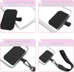 5 Pack Phone Tether Tab Cell Phone lanyard pad, Universal Phone Tether Tab Phone Lanyard Replacement Part Compatible with Most Smartphones (Black)
