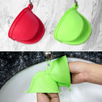 2 Pairs Mini Oven Gloves, Silicone Oven Mitts Heat Resistant, Silicone Potholders Cooking Pinch for Kitchen Cooking & Baking (Red and Green)