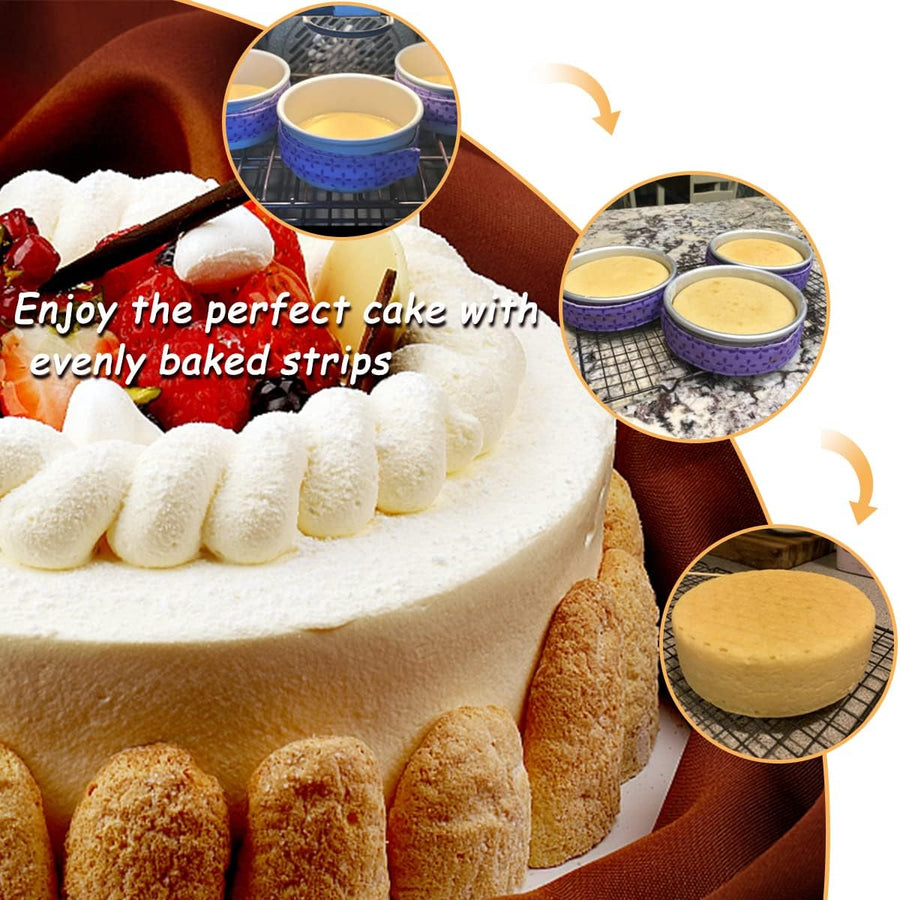 2 Piece Bake Even Cake Strips, Cake Pan Dampen Strips, Cake Pan Strips for Evenly Baked Cakes
