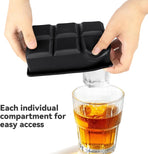 Large Ice Cube Tray with Lids, Big Square Silicone Freezer Mold, 2inch Huge Cubed Ice Maker for Whiskey, Cocktail, Freezing Broth, Rice, Leftovers and More (1-Pack 6 Cavities)