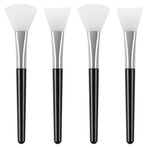 4PCS Silicone Face Mask Brush Applicator, Flexible Silicone Brush for Face for Mud, Clay, DIY Mask, Body Lotion, BB Cream (Black)