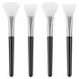 4PCS Silicone Face Mask Brush Applicator, Flexible Silicone Brush for Face for Mud, Clay, DIY Mask, Body Lotion, BB Cream (Black)
